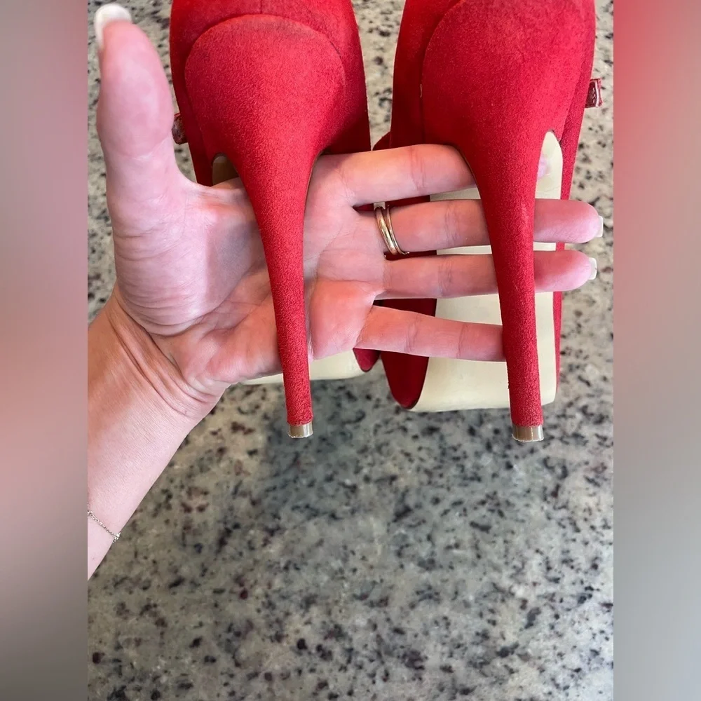 Women’s shoemint red suede Molly Mary Jane size 8